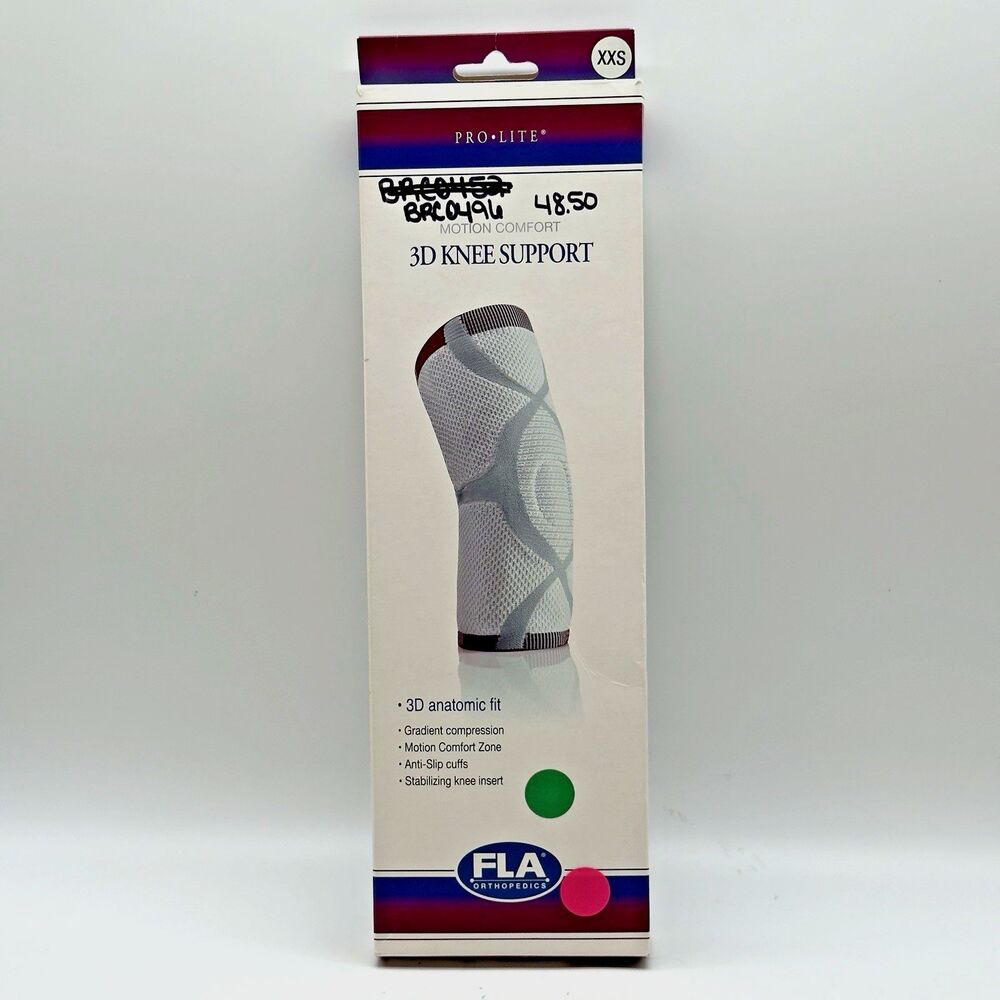 FLA Orthopedics ProLite Motion Comfort 3D Knee Support White XX Small Anti Slip